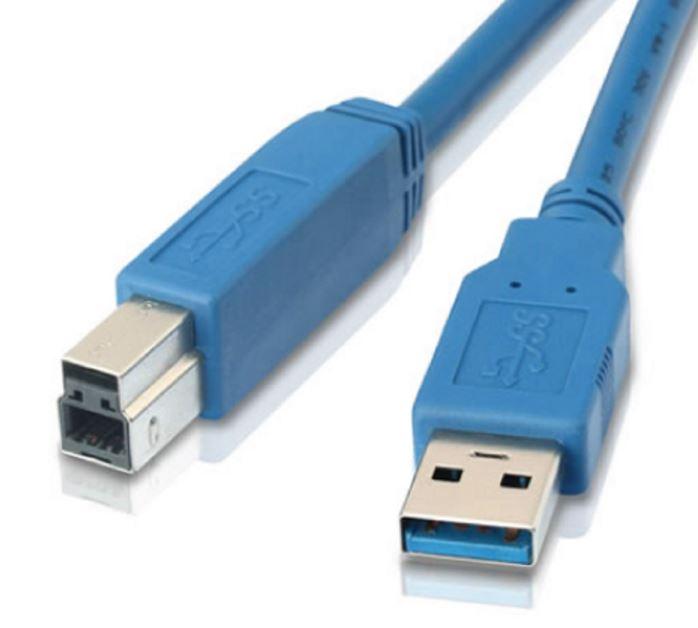 ASTROTEK USB 3.0 Printer Cable 1m in blue color with Type A Male and Type B Male connectors.