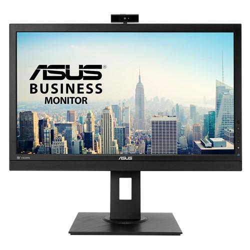 ASUS BE24DQLB 23.8-inch FHD IPS video conferencing monitor with integrated webcam, microphone array, and ergonomic stand.