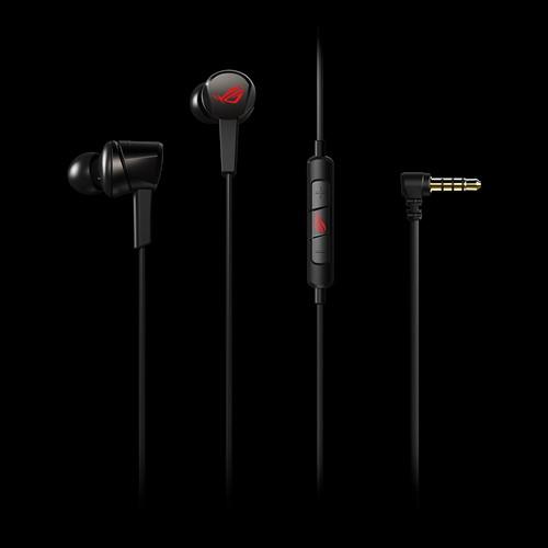 ASUS ROG CETRA CORE In-ear Gaming Headphones with Microphone, showcasing ergonomic design and 10mm ASUS Essence drivers.