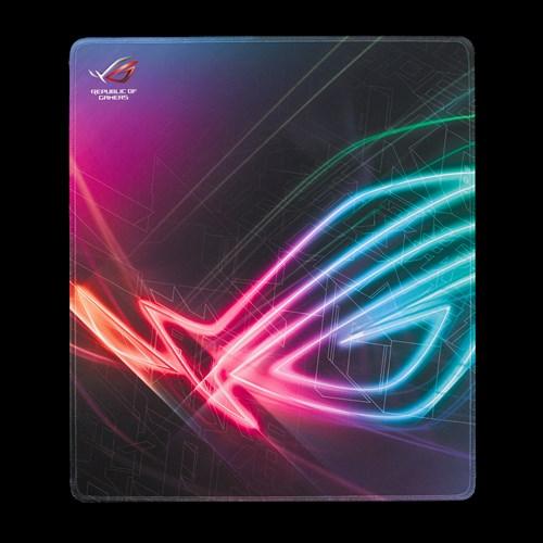 ASUS ROG STRIX EDGE NC03-1A Gaming Mousepad with anti-fray stitching and non-slip base, measuring 400x450x2mm.