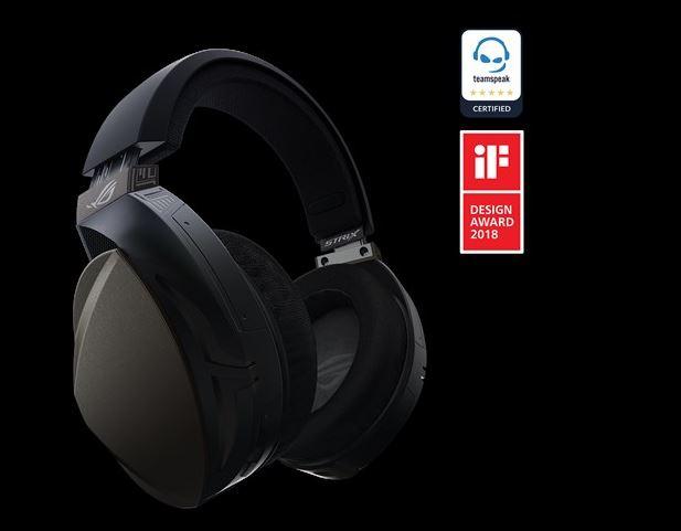 ASUS ROG Strix Fusion Wireless Gaming Headset showcasing sleek design and comfortable ear cushions.