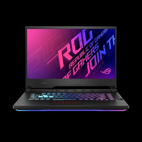 Asus ROG STRIX G15 gaming laptop with a 15.6-inch display, Intel i7 processor, and RGB backlit keyboard.