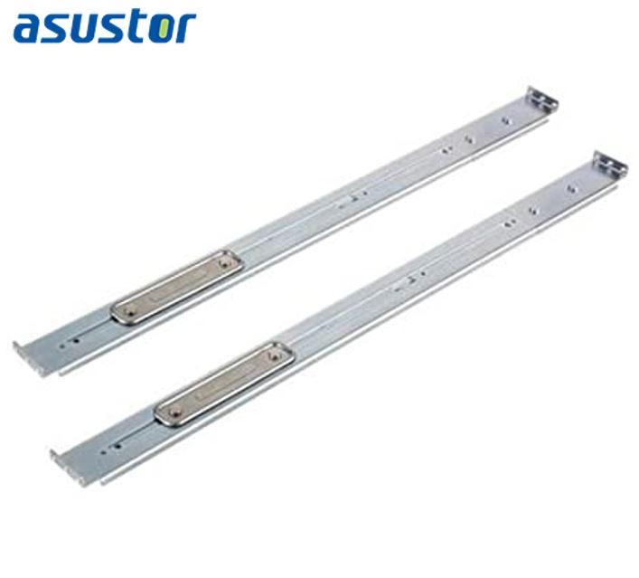 ASUSTOR RAIL kit designed for AS-604RD, AS-604RS, and AS-609RD models, featuring a sturdy build for 1U/2U rack-mounted systems.