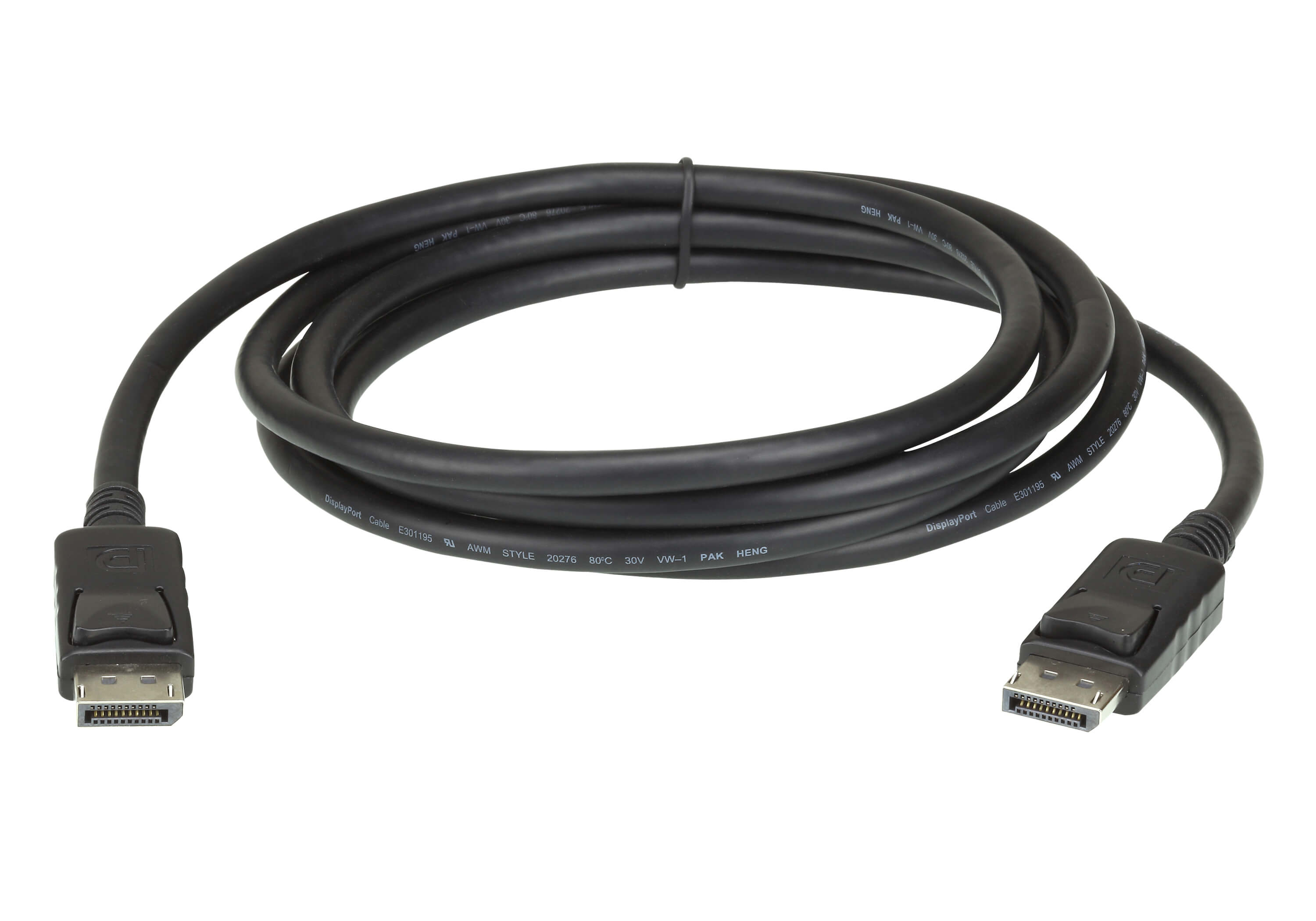 ATEN 4.6m DisplayPort Cable designed for 4K resolution, showcasing its connectors and length.