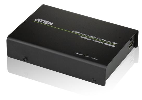 ATEN HDMI HDBaseT Receiver with HDMI Type A Female output, designed for high-quality video transmission up to 4K resolution.