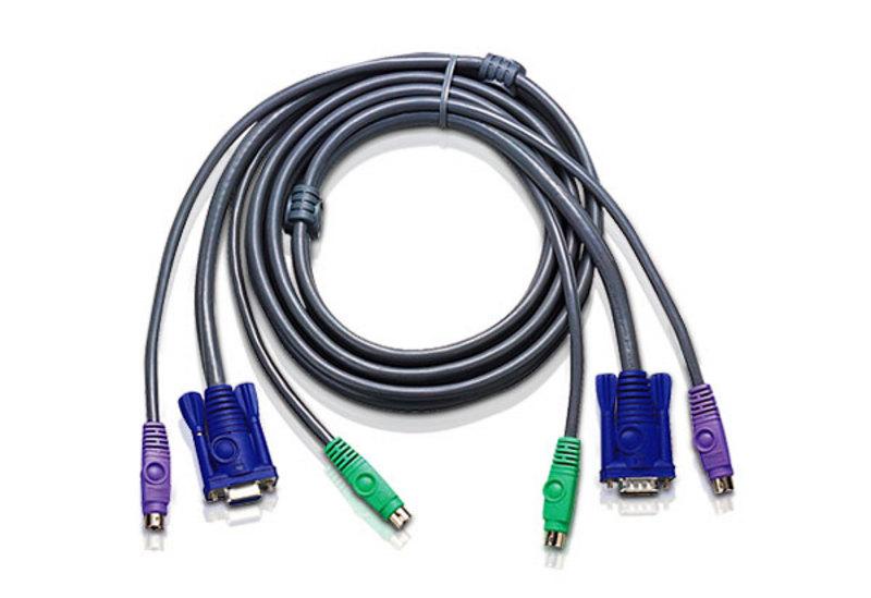 Aten KVM Cable 1.2m featuring VGA and PS/2 connectors, designed for seamless device connectivity.