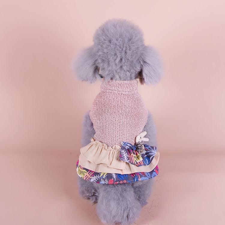 A stylish Autumn and Winter Pet Skirt featuring a wool and cotton blend, designed for small breeds like Teddy, Bichon, Hiromi, Schnauzer, and Yorkshire.