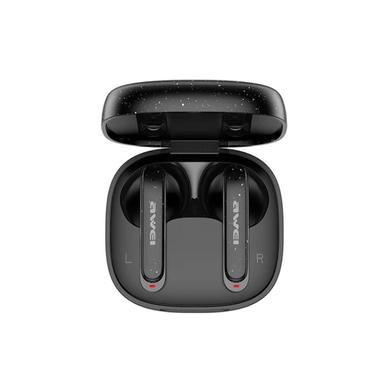 Awei T66 ENC Noise Reduction TWS Bluetooth Earbuds in black, showcasing sleek design and advanced features.