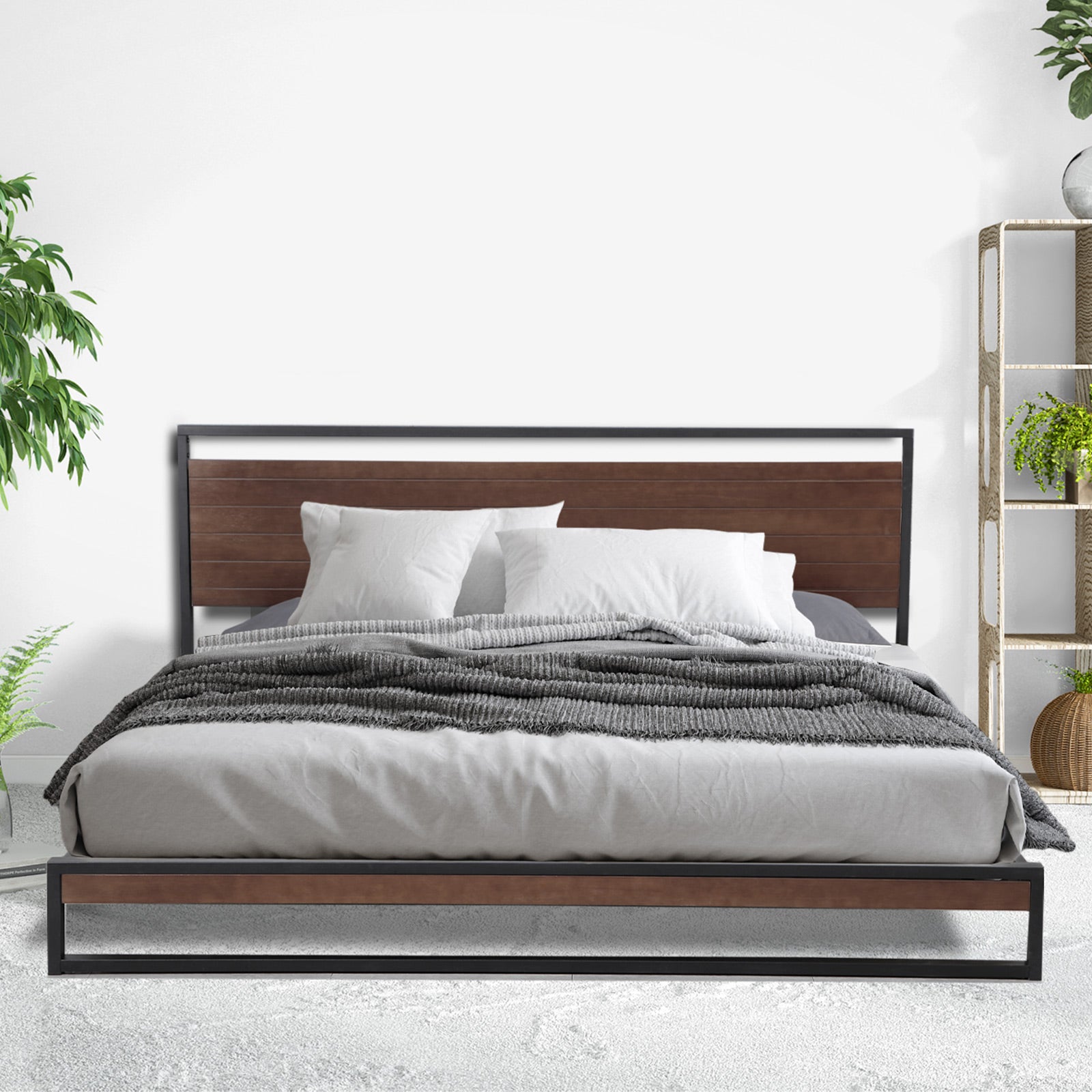 Azure Bed Frame with Comforpedic Mattress and Bamboo Quilt, showcasing modern design and comfort features.