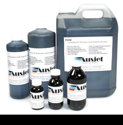 5-liter container of B5015 Sensient Black Pigment Ink, designed for professional ink cartridge refilling.