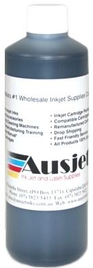 1 liter bottle of B5020 Sensient Cyan Ink, premium quality inkjet ink for cartridge refilling.