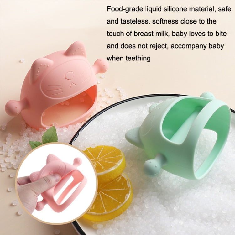 Baby Anti-eating Hand Cover made of soft liquid silicone, designed for teething relief and preventing hand biting.