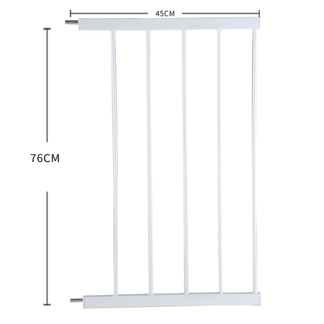 White 45cm security gate extension panel for baby and pet safety.