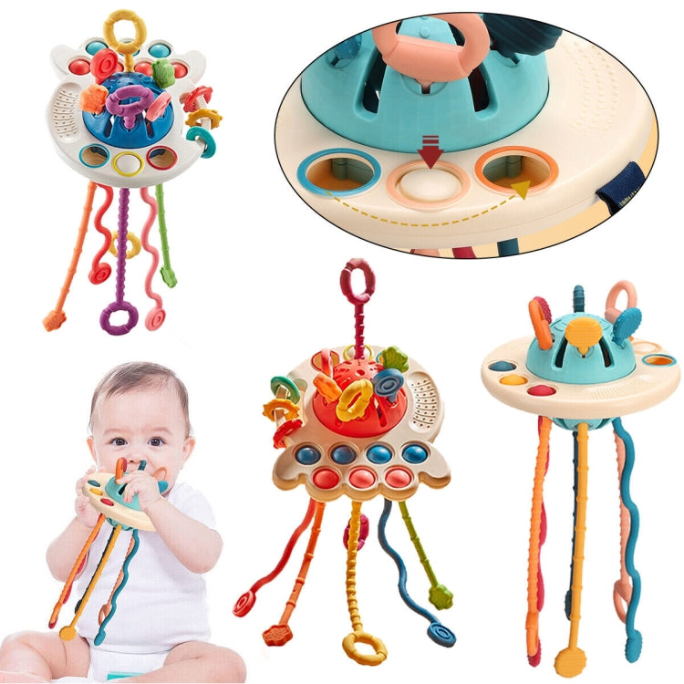 Colorful Baby Puzzle Fun Finger Pumping Toy designed for early teaching, featuring soft material and cartoon shapes to engage infants.