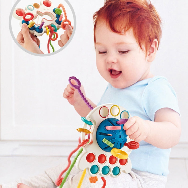 Colorful Baby Puzzle Fun Finger Pumping Toy designed for early teaching, featuring soft material and cartoon shapes to engage infants.