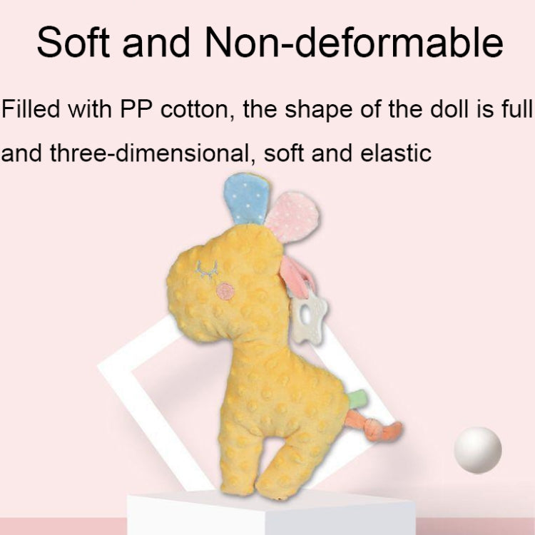 Baby Sleep Comfort Doll, a soft plush toy designed for infants, featuring a teether and 3D peas suede material for comfort.