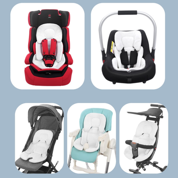 Baby Stroller Seat Cushion in white, featuring soft polar fleece and breathable honeycomb mesh for comfort and support.