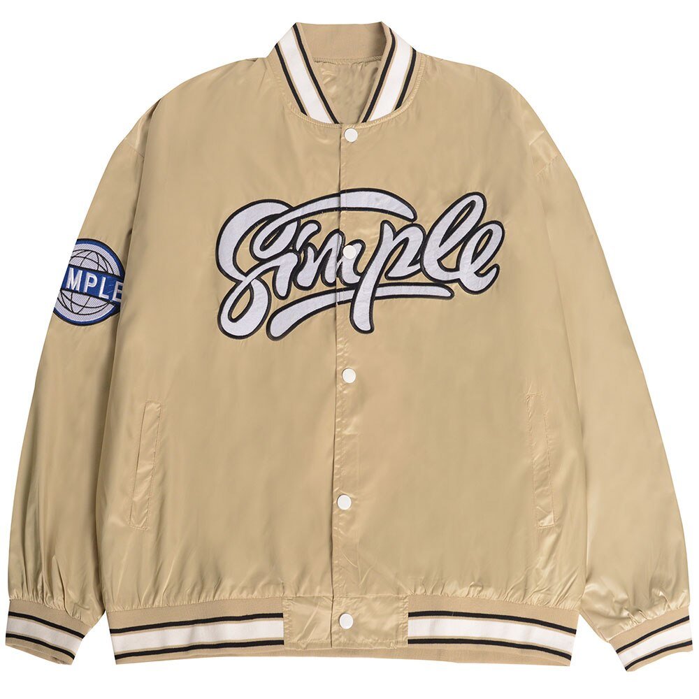 Men's vintage baseball jacket featuring letter embroidery and patchwork design, perfect for autumn streetwear.