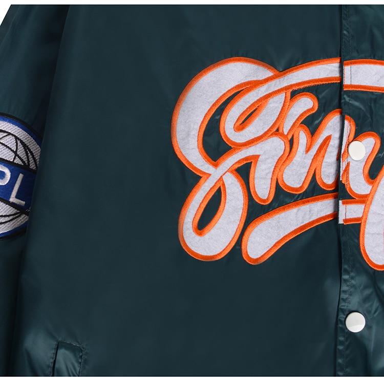 Men's vintage baseball jacket featuring letter embroidery and patchwork design, perfect for autumn streetwear.