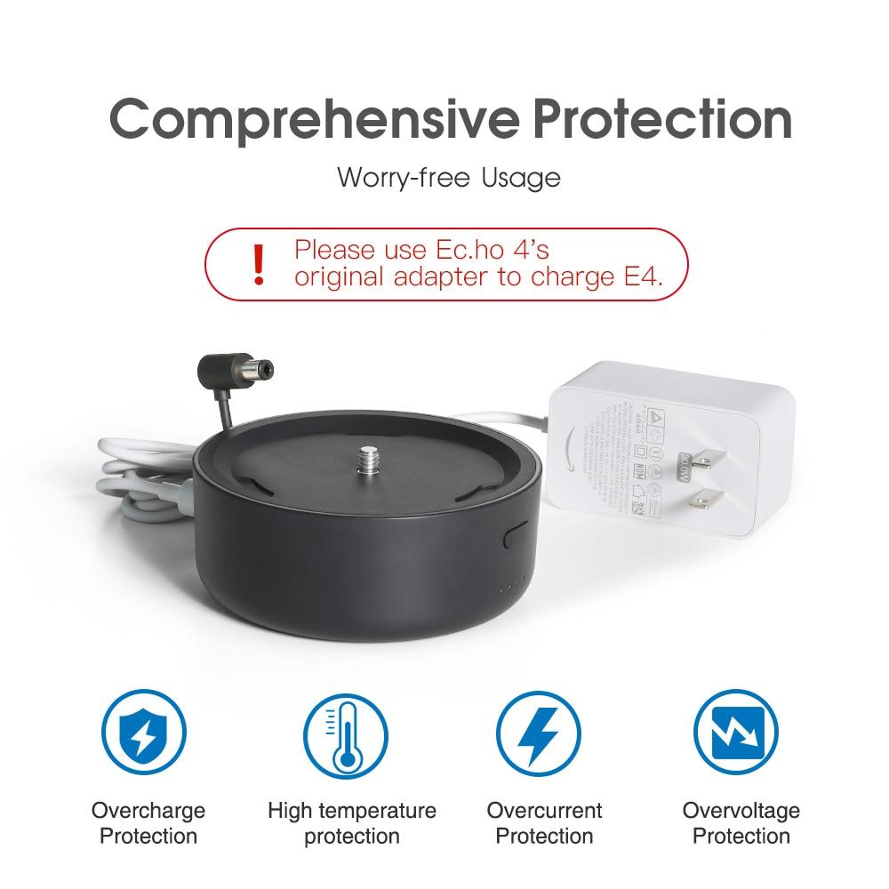 Battery Base for Echo 4th Gen, 10000mAh portable charger with sleek design and tailored fixing screws.