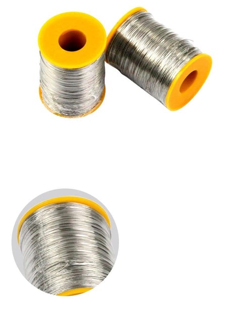 Two rolls of stainless steel wire for beekeeping frames, ideal for setting wax foundations and ensuring strong hives.