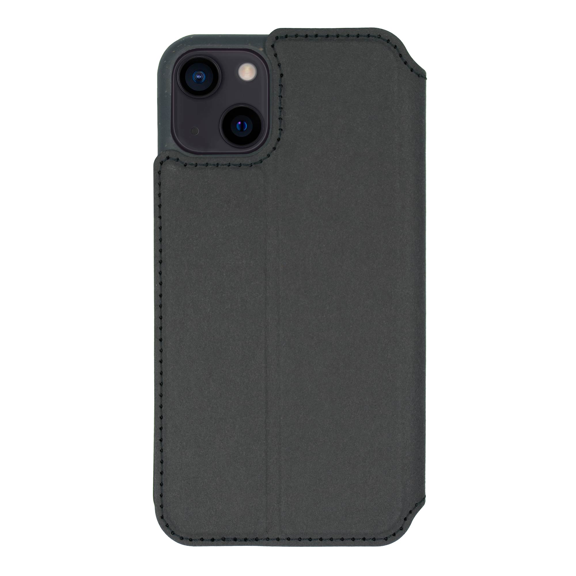 Black biodegradable flip phone case showcasing its eco-friendly design and modern style, perfect for sustainable protection.