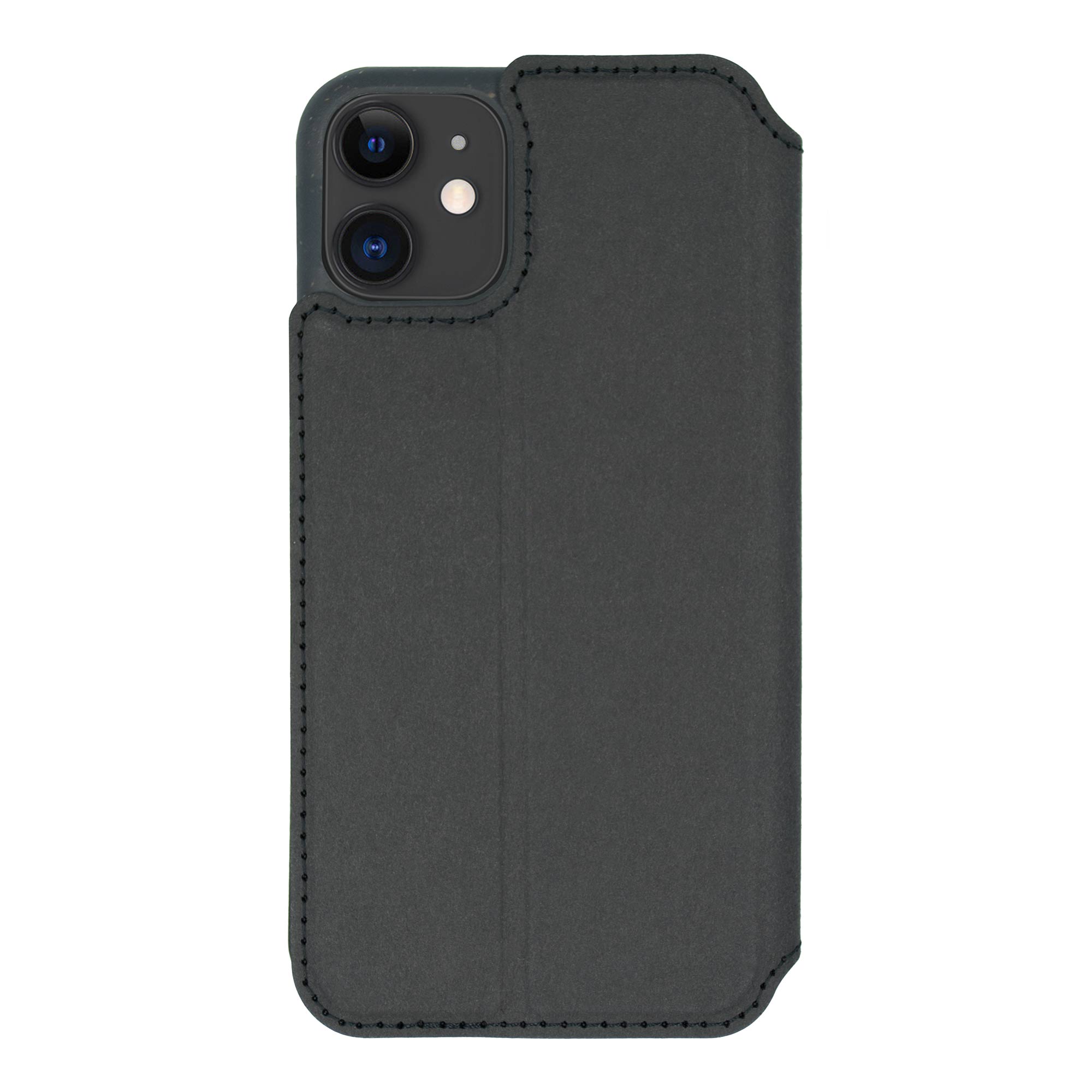 Black biodegradable flip phone case showcasing its eco-friendly design and modern style, perfect for sustainable protection.