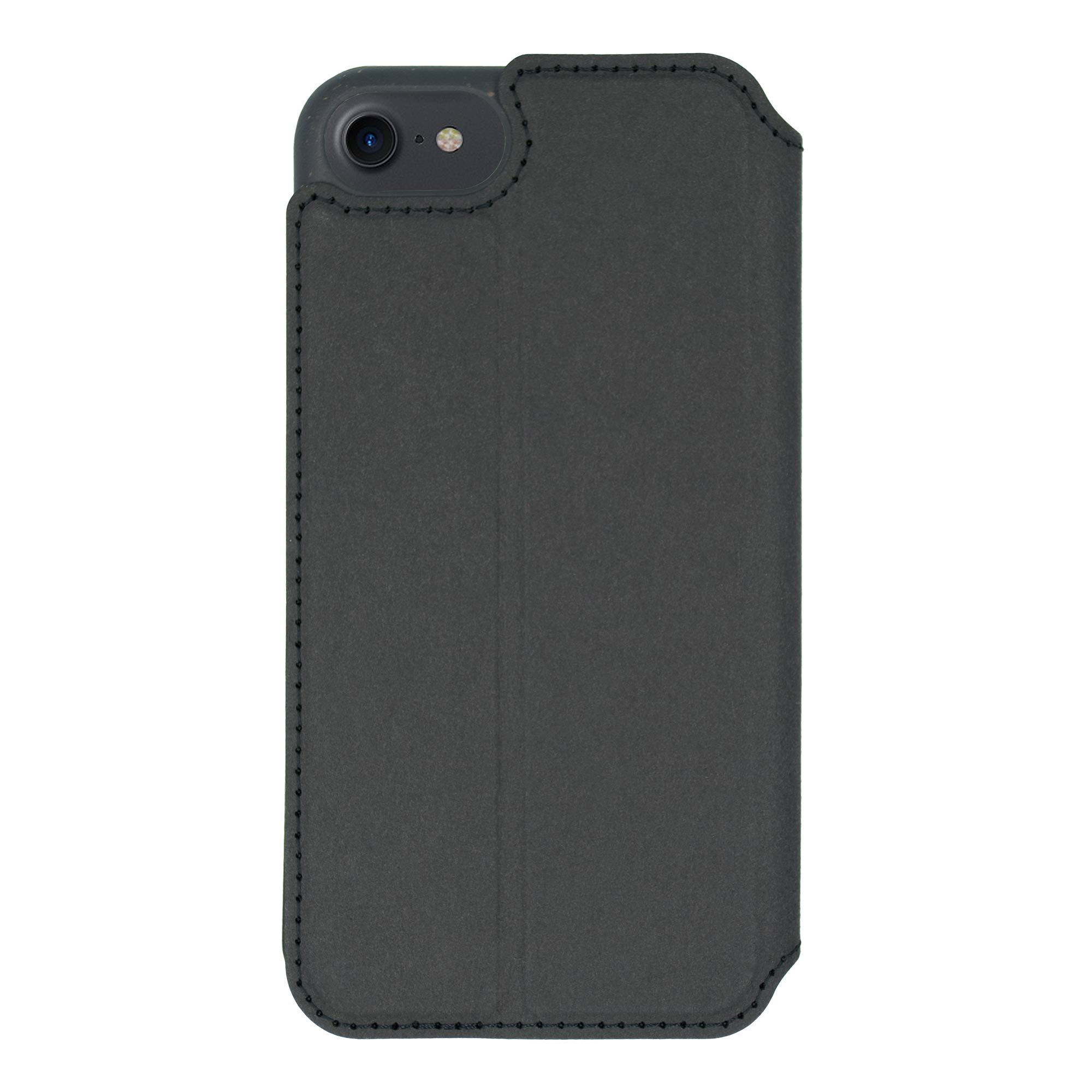 Black biodegradable flip phone case showcasing its eco-friendly design and modern style, perfect for sustainable protection.