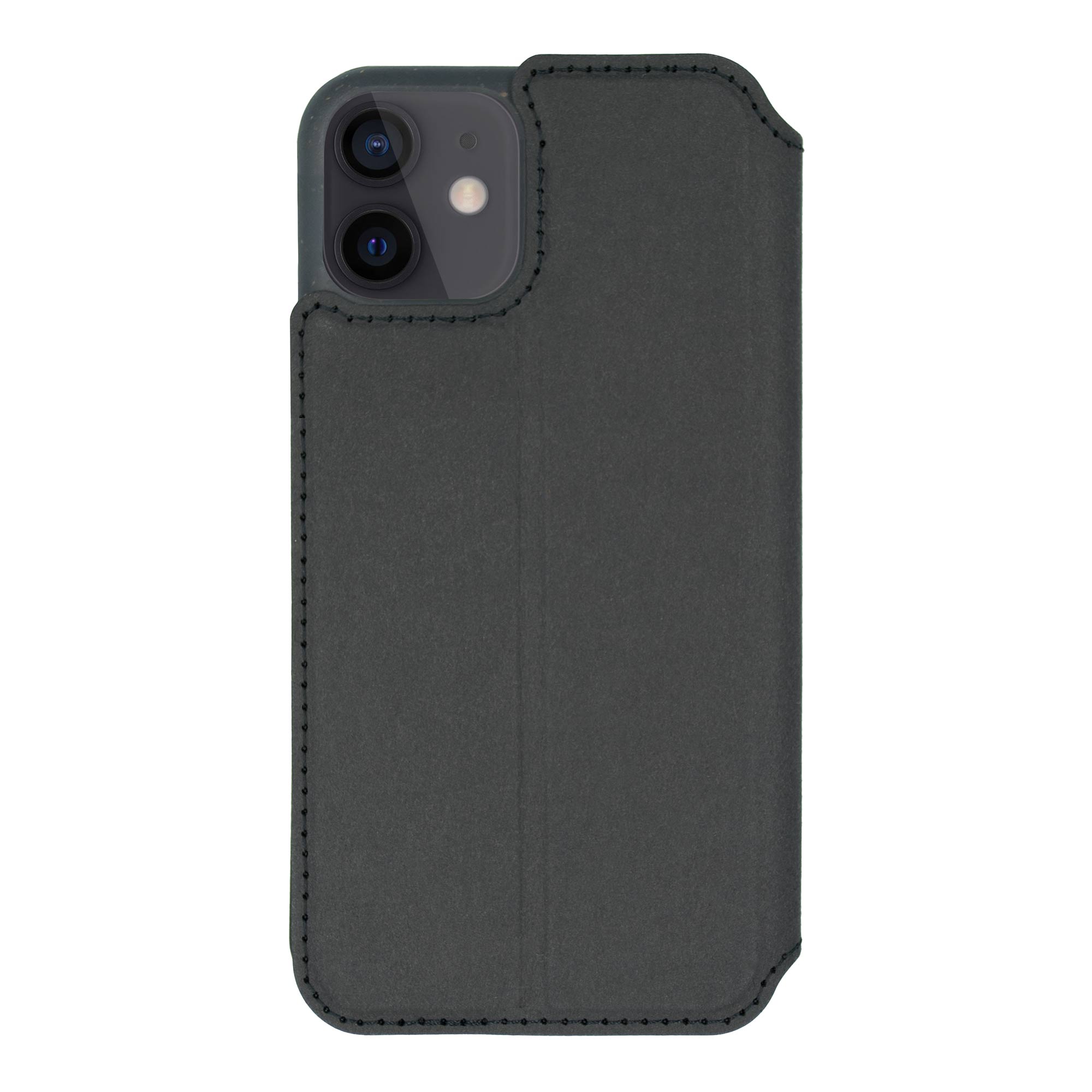 Black biodegradable flip phone case showcasing its eco-friendly design and modern style, perfect for sustainable protection.