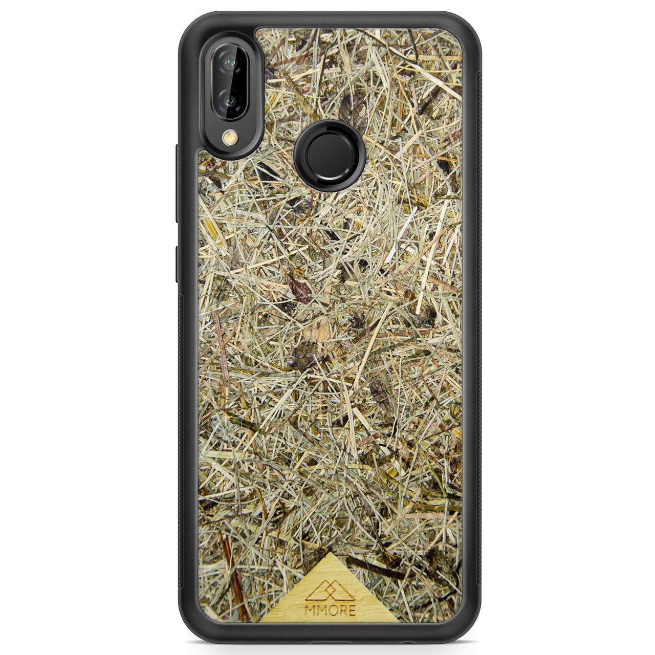 Biodegradable Wood Backing Phone Case in black, showcasing unique wood grain and eco-friendly design.