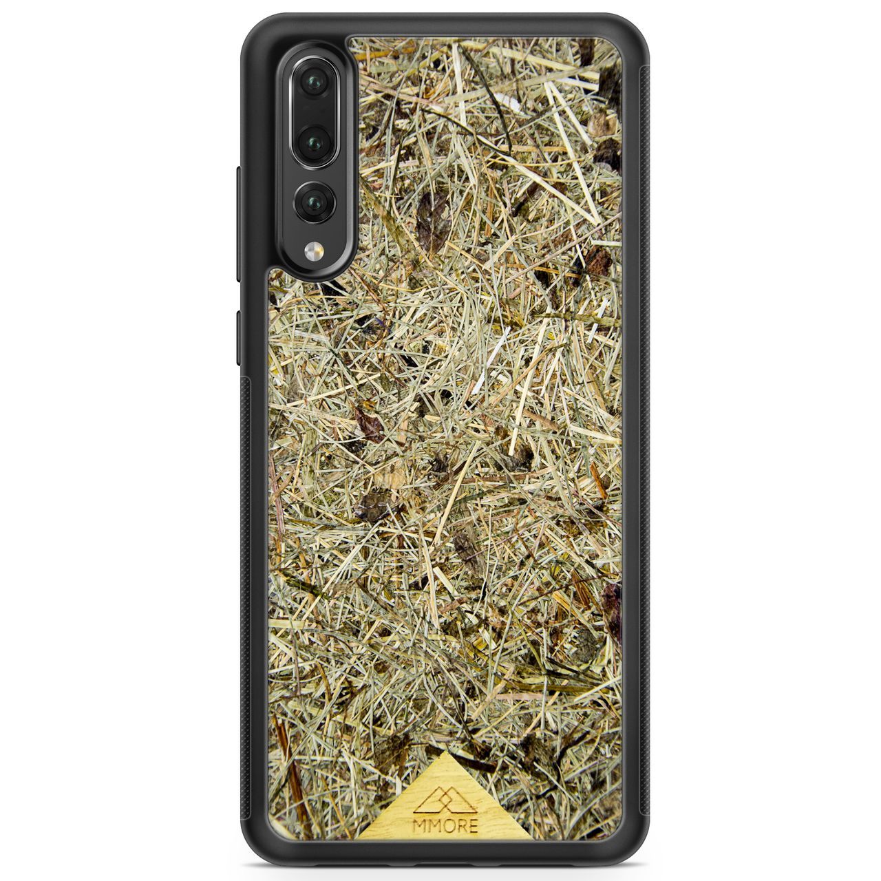 Biodegradable Wood Backing Phone Case in black, showcasing unique wood grain and eco-friendly design.