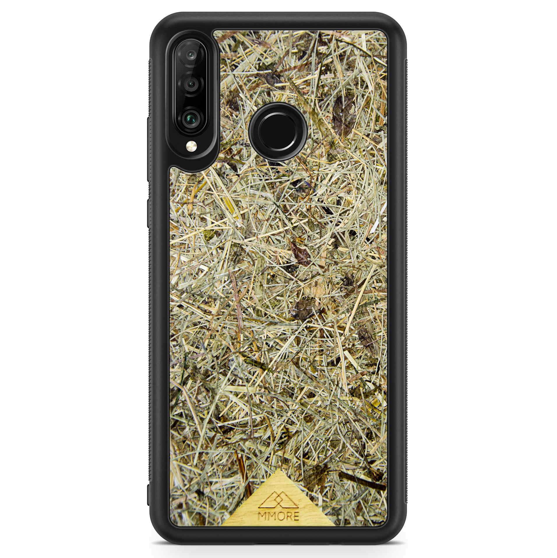 Biodegradable Wood Backing Phone Case in black, showcasing unique wood grain and eco-friendly design.