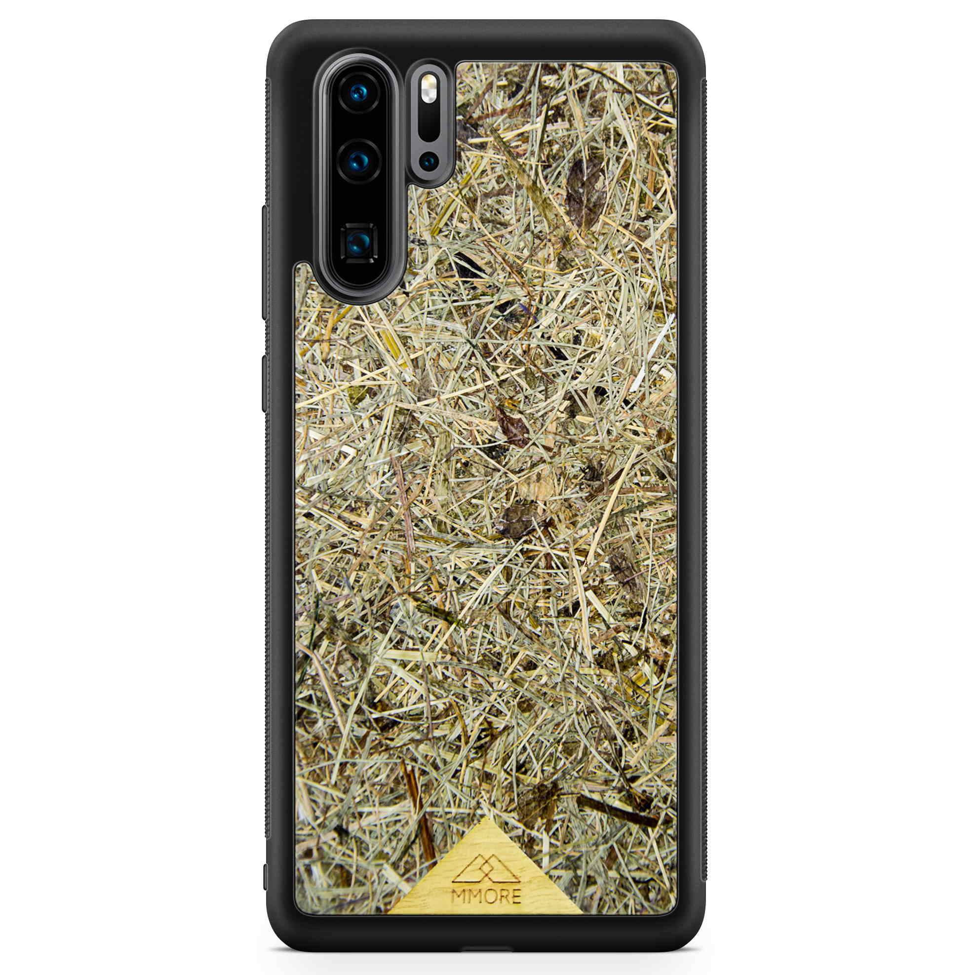 Biodegradable Wood Backing Phone Case in black, showcasing unique wood grain and eco-friendly design.