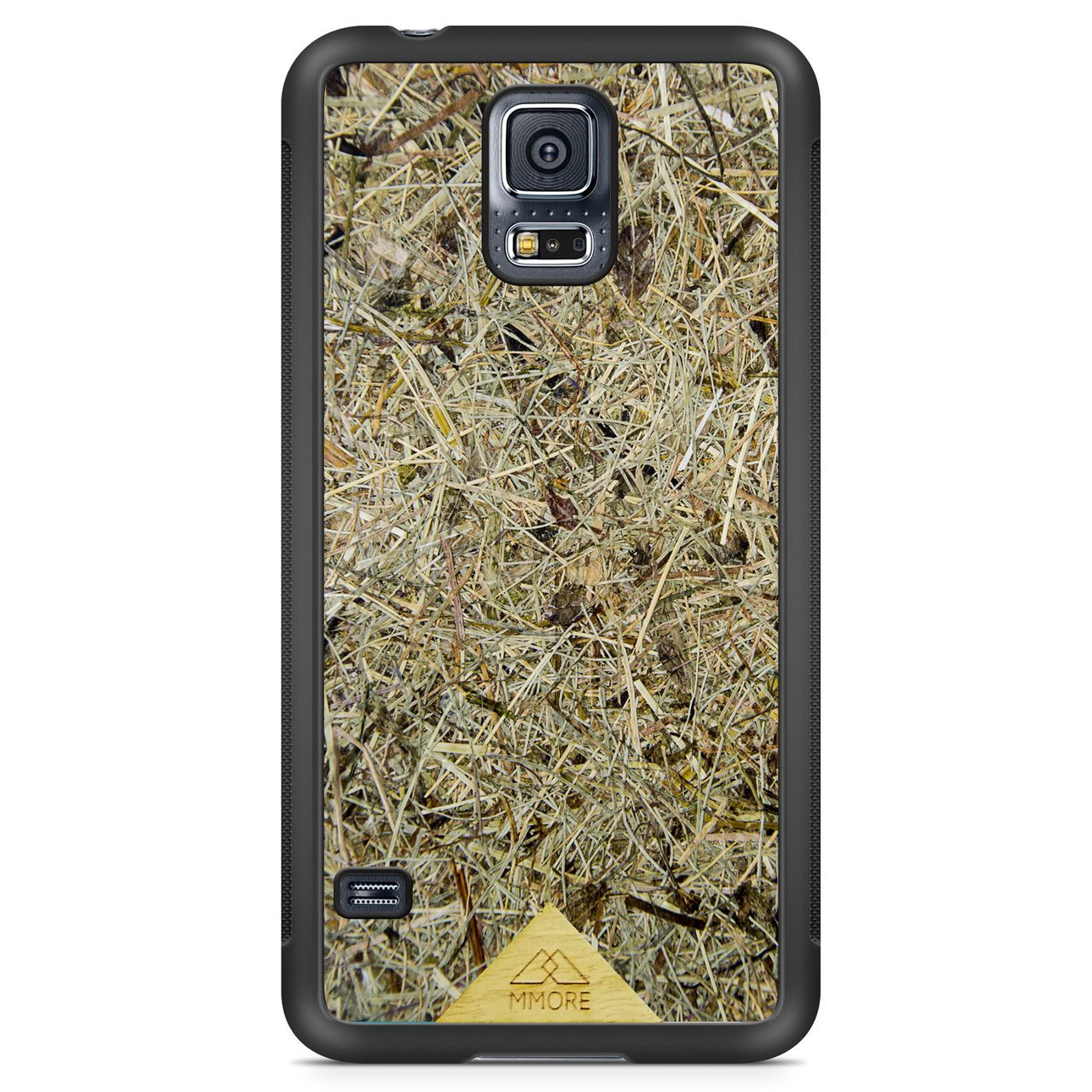 Biodegradable Wood Backing Phone Case in black, showcasing unique wood grain and eco-friendly design.