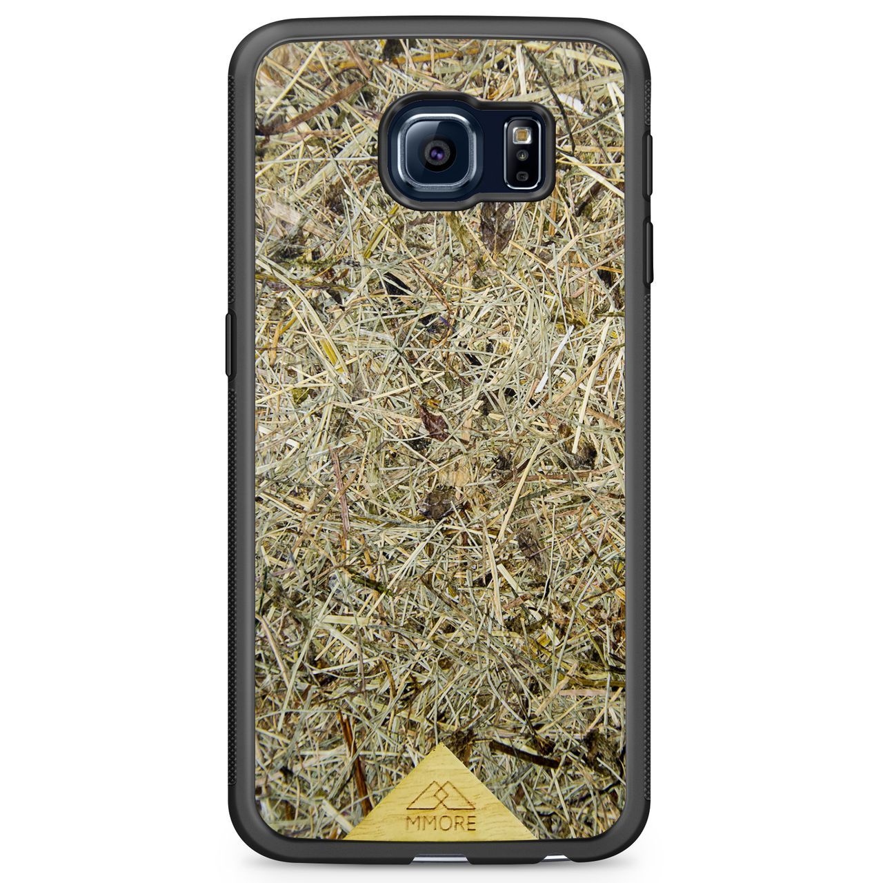 Biodegradable Wood Backing Phone Case in black, showcasing unique wood grain and eco-friendly design.