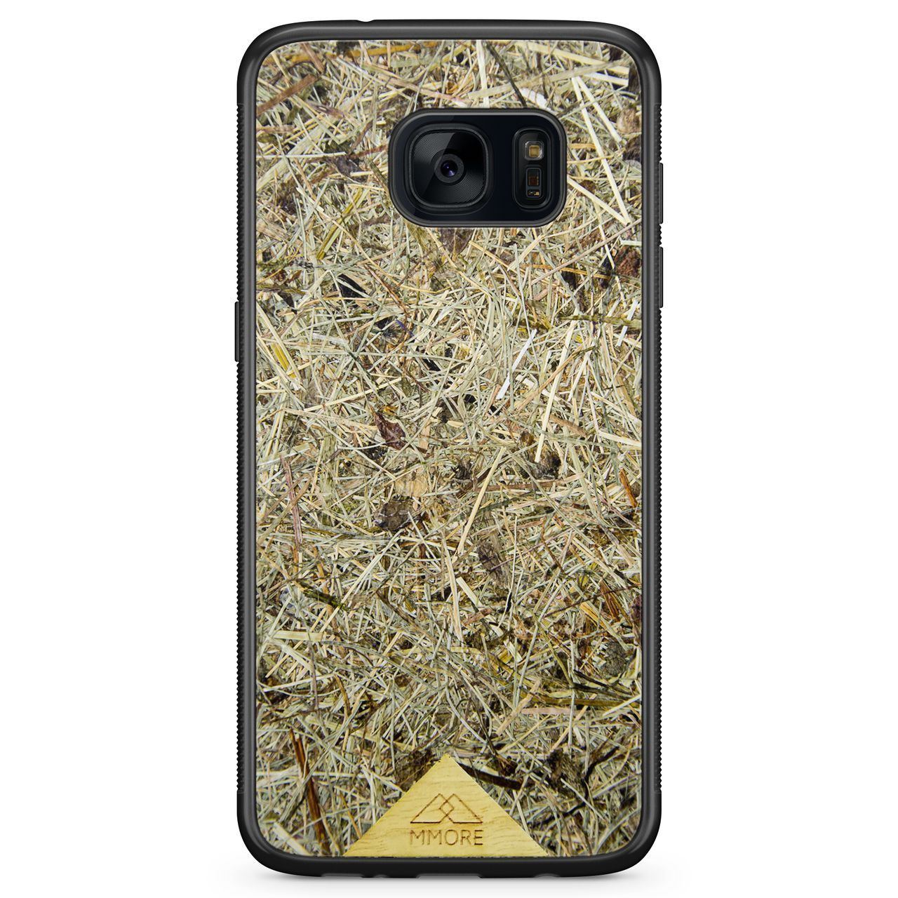 Biodegradable Wood Backing Phone Case in black, showcasing unique wood grain and eco-friendly design.