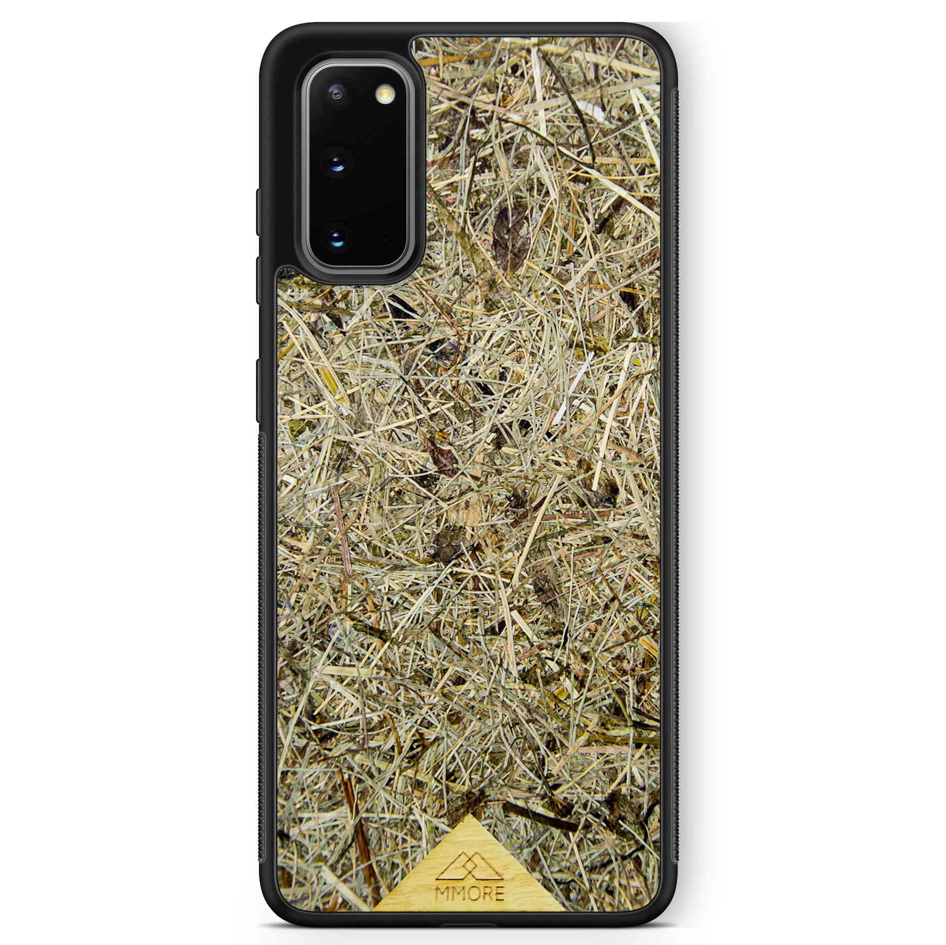 Biodegradable Wood Backing Phone Case in black, showcasing unique wood grain and eco-friendly design.