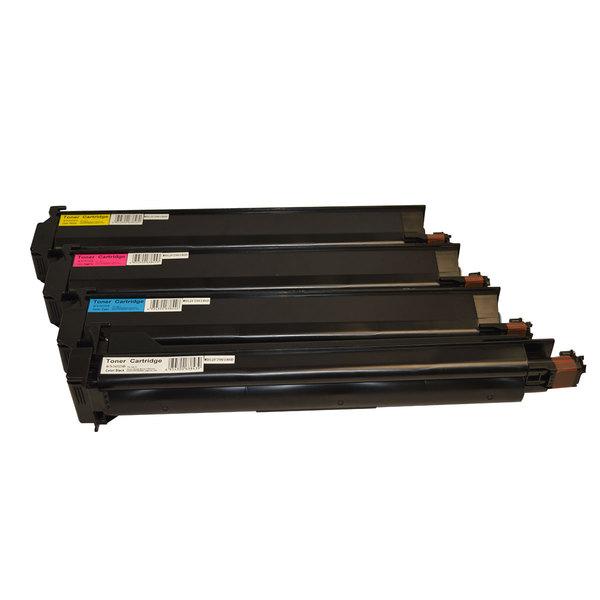 Set of four premium generic toner cartridges for Bizhub C200 Series, including black, cyan, magenta, and yellow cartridges.