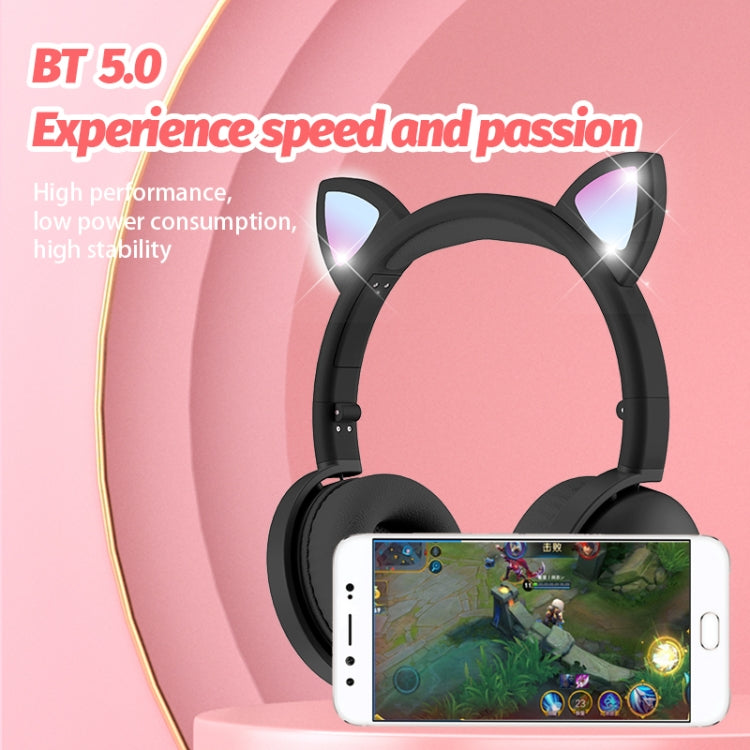 BK9 HiFi 7.1 Surround Sound Cat Ear Bluetooth Gaming Headphones with luminous design and comfortable ear muffs.