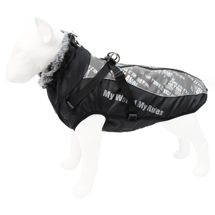 BL-683 Keep Warm Reflective Dog Clothes in dazzling white, featuring a plush collar and adjustable straps for comfort and warmth.