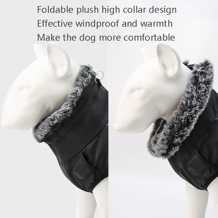 BL-683 Keep Warm Reflective Dog Clothes in dazzling white, featuring a plush collar and adjustable straps for comfort and warmth.