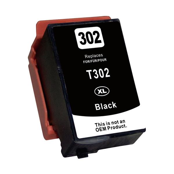 Black compatible inkjet cartridge replacement for 302XL, designed for Epson printers.