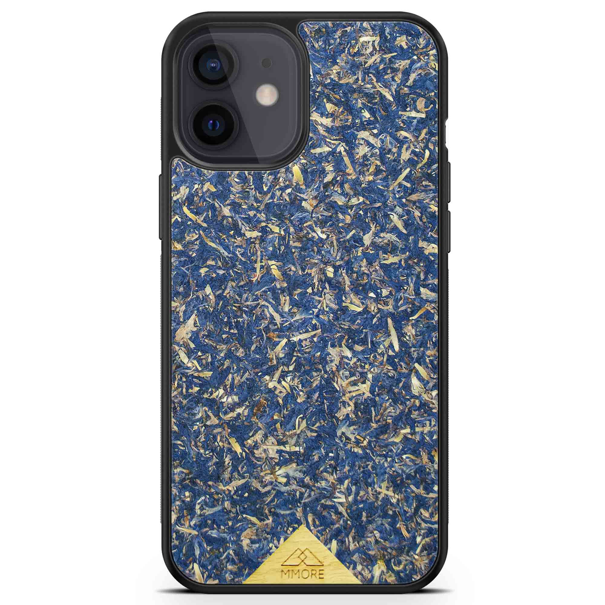 A vibrant Blue Cornflower Phone Case showcasing pressed blue petals, elegantly designed for smartphones.