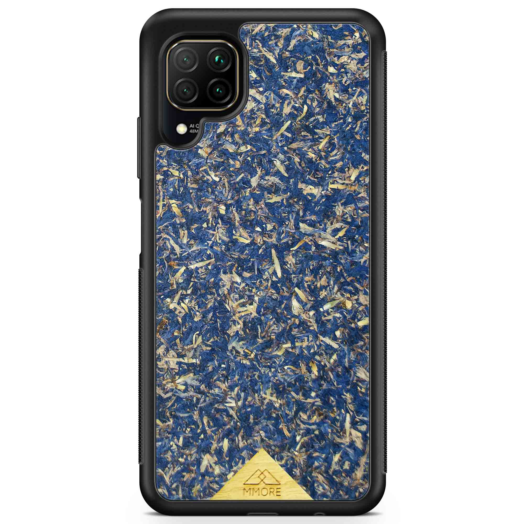 A vibrant Blue Cornflower Phone Case showcasing pressed blue petals, elegantly designed for smartphones.