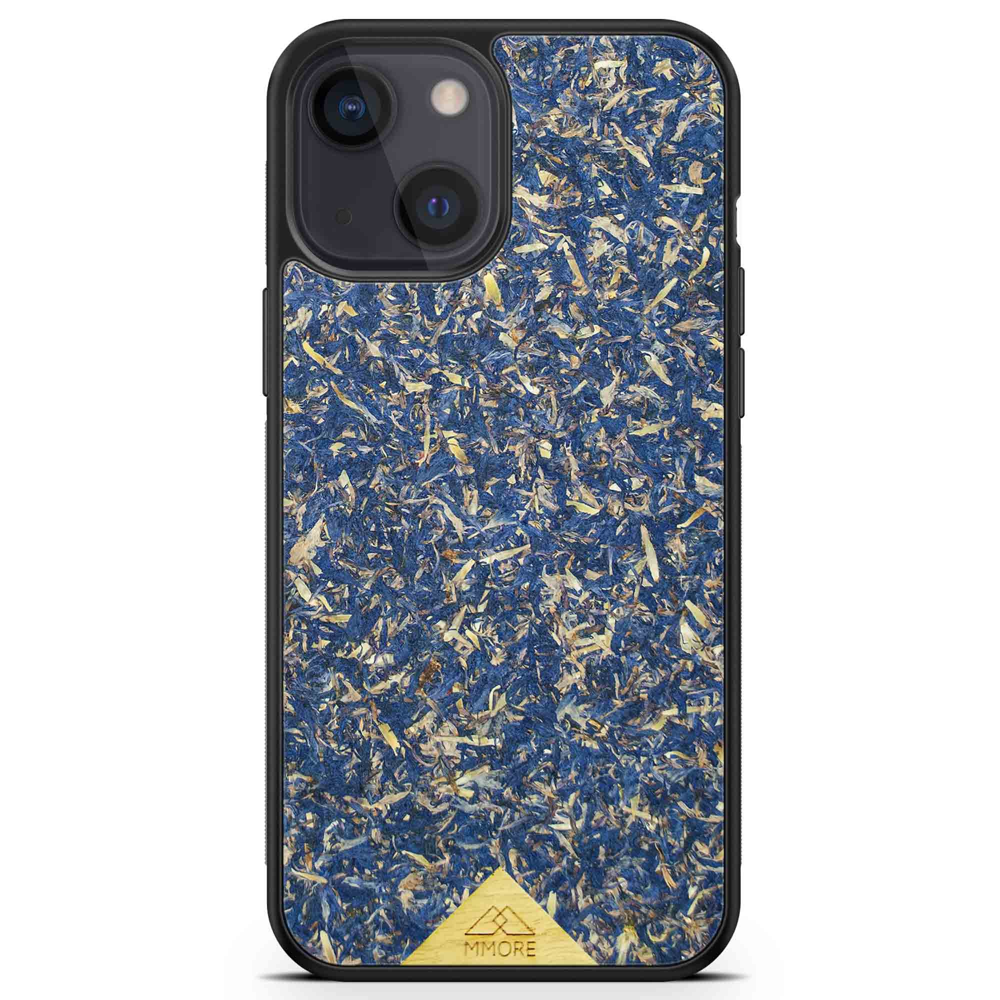 A vibrant Blue Cornflower Phone Case showcasing pressed blue petals, elegantly designed for smartphones.