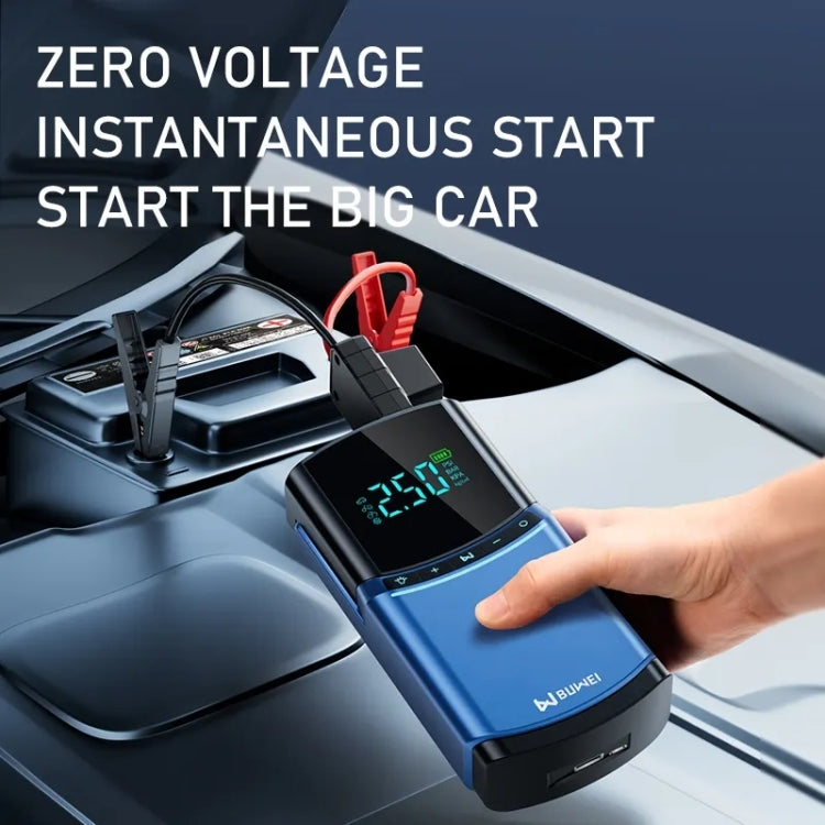 BN03H 8400mAh Car Emergency Start Power Supply with integrated air pump, showcasing its compact design and LED display.