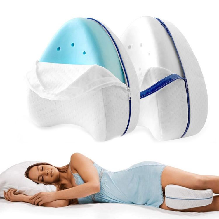 Body Memory Cotton Leg Pillow designed for orthopedic support, featuring a memory foam core and polyester cover, ideal for side sleepers.