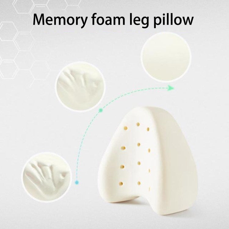 Body Memory Cotton Leg Pillow designed for orthopedic support, featuring a memory foam core and polyester cover, ideal for side sleepers.