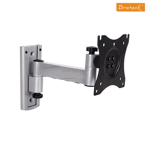 Brateck Aluminium Articulating Wall Mount securely holding a flat-panel TV in a caravan, showcasing its full motion capabilities and sleek design.