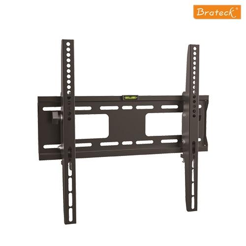 Brateck Economy Heavy Duty TV Bracket mounted on a wall, supporting a 55 inch LED TV, showcasing its adjustable tilt and lateral shift features.